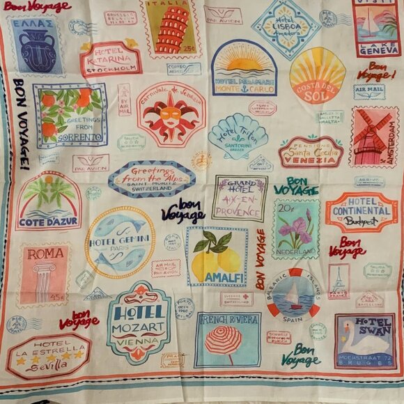 VISMAYA x ANTHROPOLOGIE Stamp Icon Scarf in White Multi - Picture 2 of 3